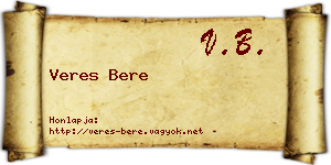 Veres Bere névjegykártya